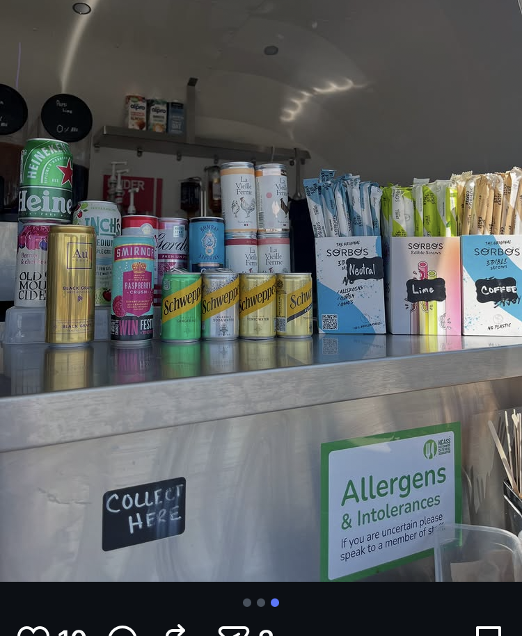 Food and snack fixings at the Whip It service counter